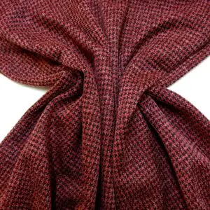 Jersey Fabric Ponte Roma Skirt Weight Dog Tooth Rusty Red