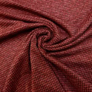 Jersey Fabric Ponte Roma Skirt Weight Dog Tooth Rusty Red
