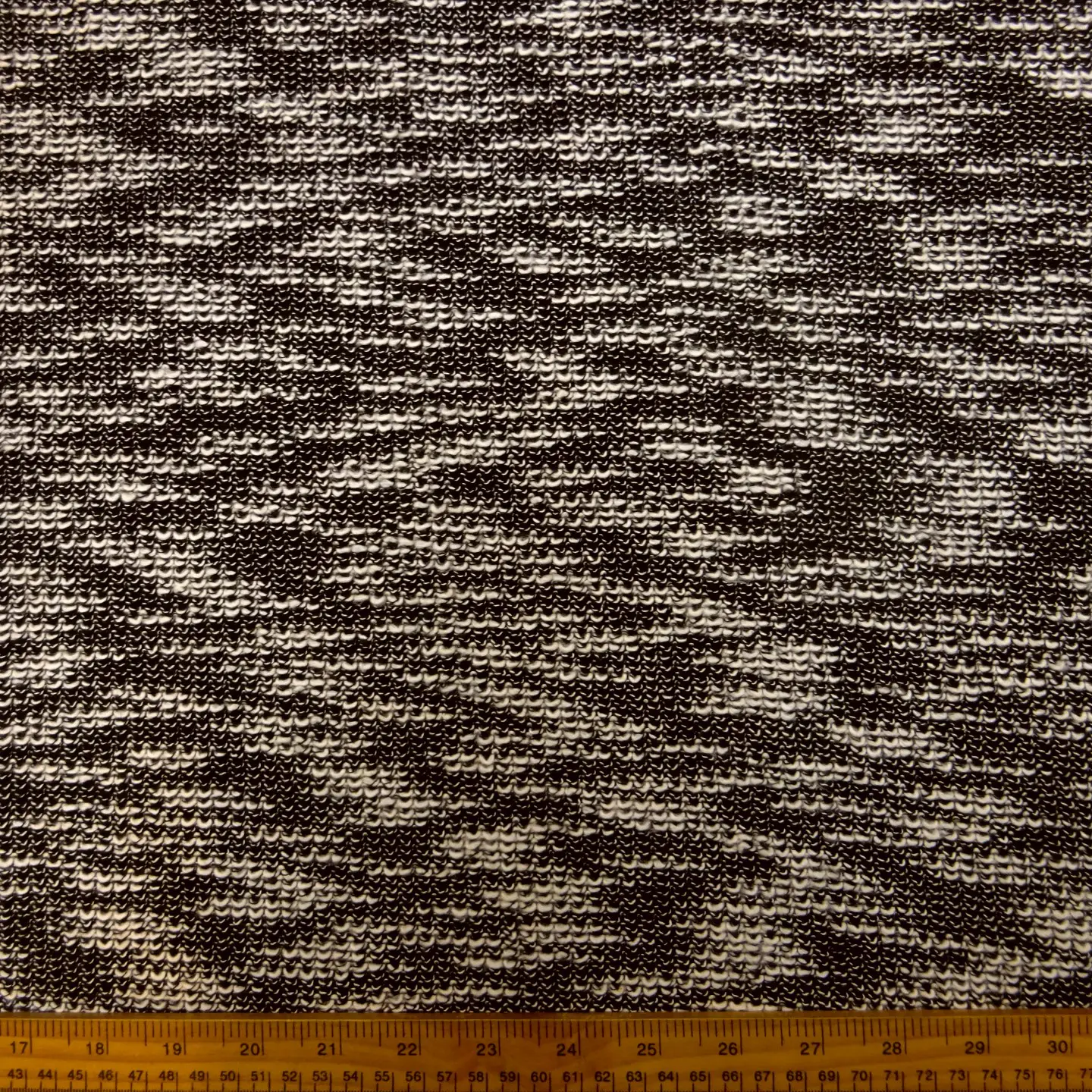 Jersey Fabric Knitted Look Winter Snow Black White