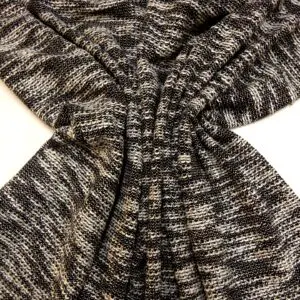 Jersey Fabric Knitted Look Winter Snow Black White