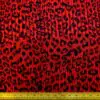 Jersey Fabric Red Hot Leopards Jacquard Black Red