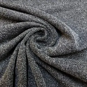 Jersey Fabric Melange Salt And Pepper Black/Ivory