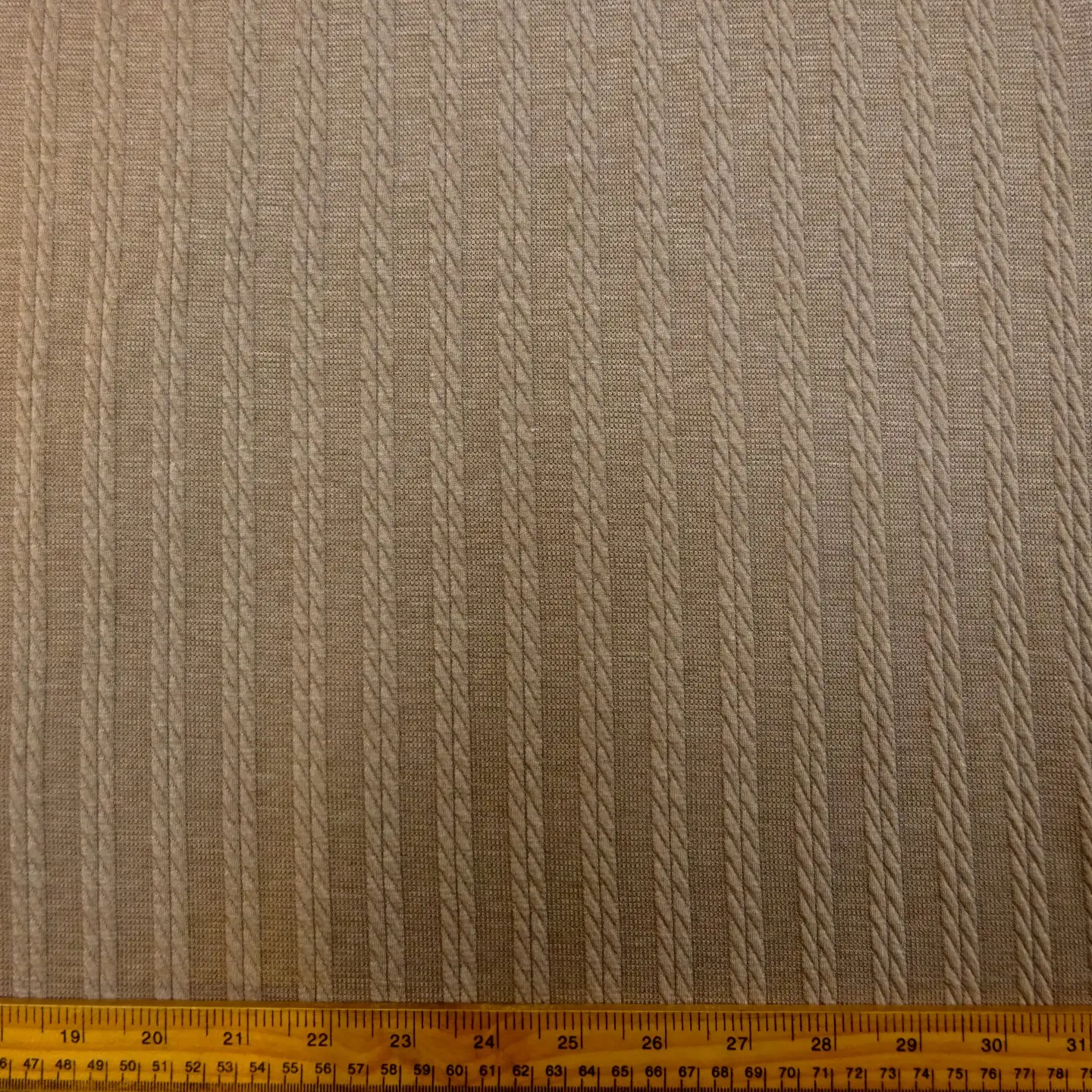 Jersey Fabric Cable Knit Toffee Crisp