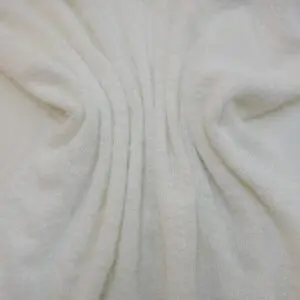 Jersey Fabric Soft Mohair Snuggly Woolly Feel Jersey Ivory