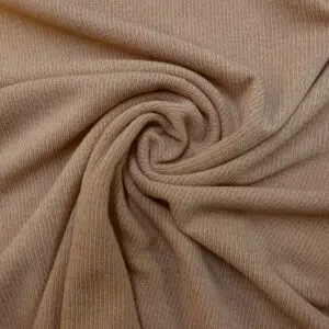 Jersey Fabric Soft Snuggly Woolly Rib Jersey Beige Fudge