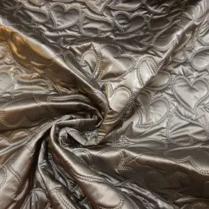 Quilting Fabric Shiny Bianca Hearts Silver Grey