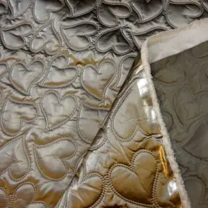Quilting Fabric Shiny Bianca Hearts Silver Grey