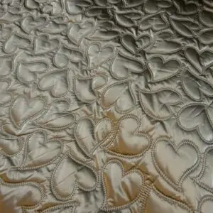 Quilting Fabric Shiny Bianca Hearts Silver Grey