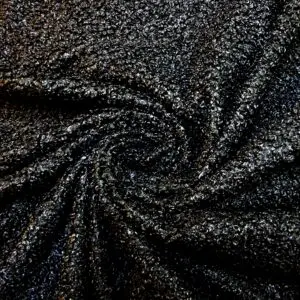 Bouclé Fabric Reversible Suedette Black
