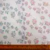 Polyester Cotton Fabric Floral De Lu Lu Rose On White