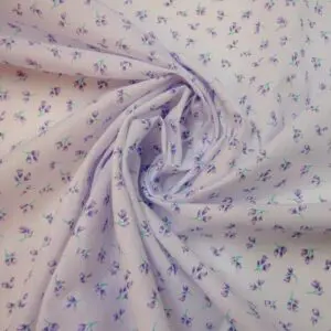 Polyester Cotton Fabric Floral Buttercup Lilac