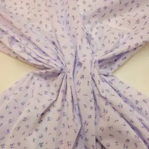 Polyester Cotton Fabric Floral Buttercup Lilac