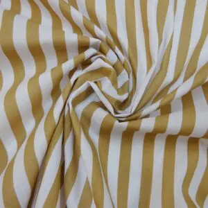 Polyester Cotton Fabric 1cm Stripe Spring Collection Beige/White