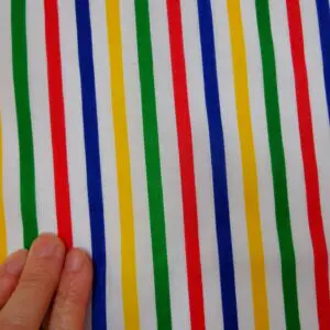 Polyester Cotton Fabric 7mm Primary Stripe