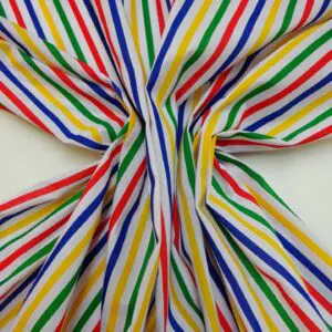 Polyester Cotton Fabric 7mm Primary Stripe