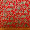 Christmas Cotton Fabric Exquisite Holly Red With Gold Lacquer