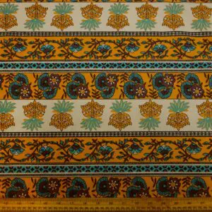Cotton Fabric Swinging Tarots Orange Plum Turquoise