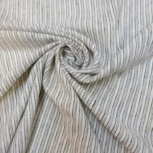 Linen Look Fabric Swanky Drapey Skipidi Stripe White Grey Black
