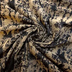 Denim Fabric Flocked Caramel On Black