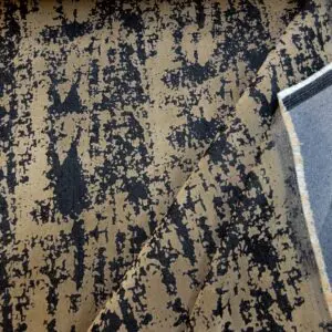 Denim Fabric Flocked Caramel On Black