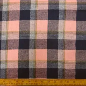 Tartan Fabric Brushed Saloon Checks Pink