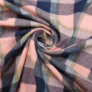 Tartan Fabric Brushed Saloon Checks Pink