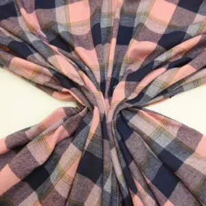 Tartan Fabric Brushed Saloon Checks Pink