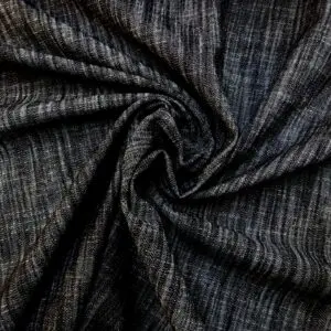 Denim Fabric Distressed Cross Hatch 220gsm Black