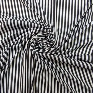 Lycra Fabric Candy Stripe Black White