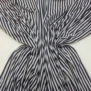 Lycra Fabric Candy Stripe Black White