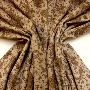 Corduroy Fabric Fudge Paisley Beige Brown