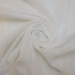 Cotton Fabric Lawn Slip Stripe White