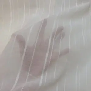 Cotton Fabric Lawn Slip Stripe White