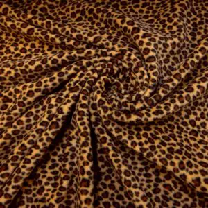 Polar Fleece Fabric Leopard Brown Rust