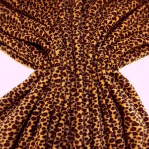 Polar Fleece Fabric Leopard Brown Rust