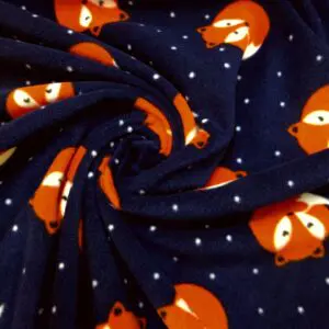 Polar Fleece Fabric Foxy Woxy Blue