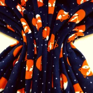 Polar Fleece Fabric Foxy Woxy Blue