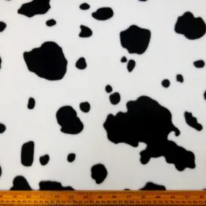 Polar Fleece Fabric Ewe Cow White Black