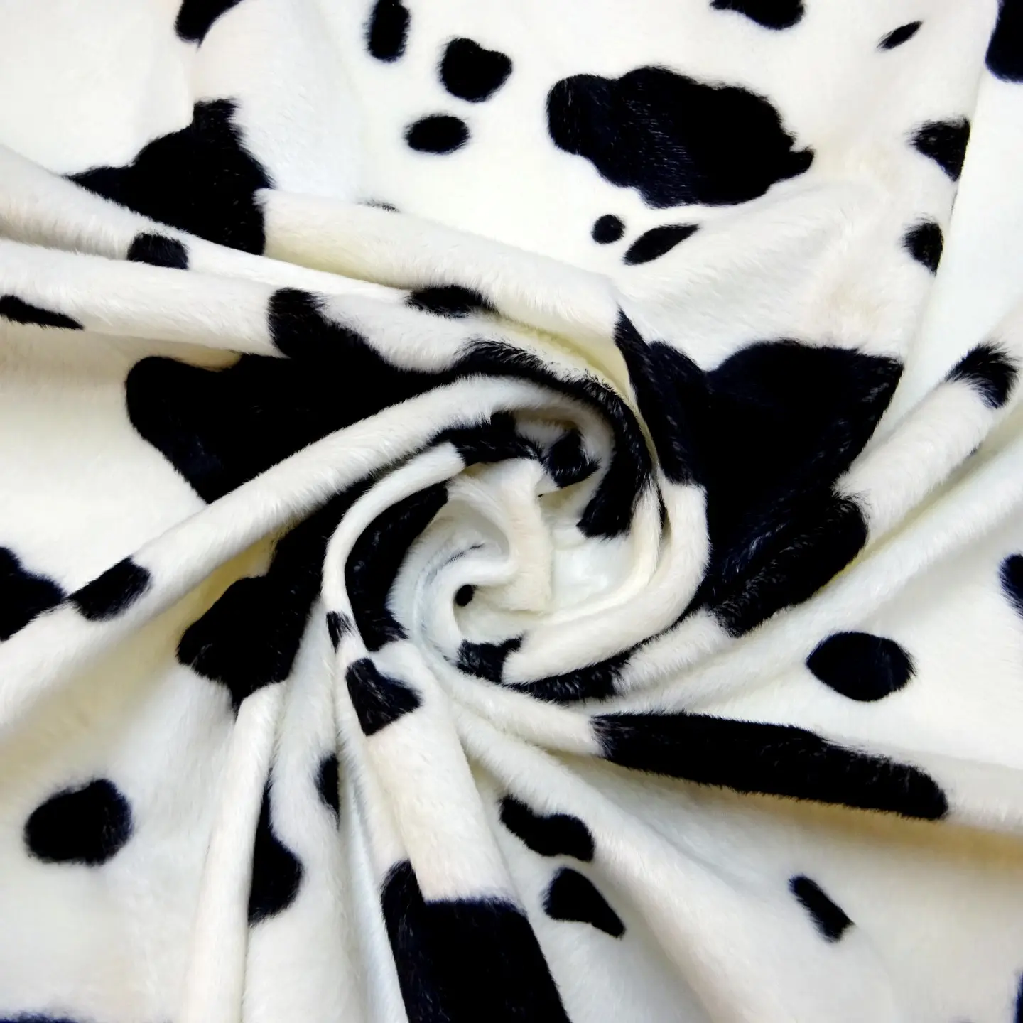 Faux Fur Skin Fabric Yee Ha White Black