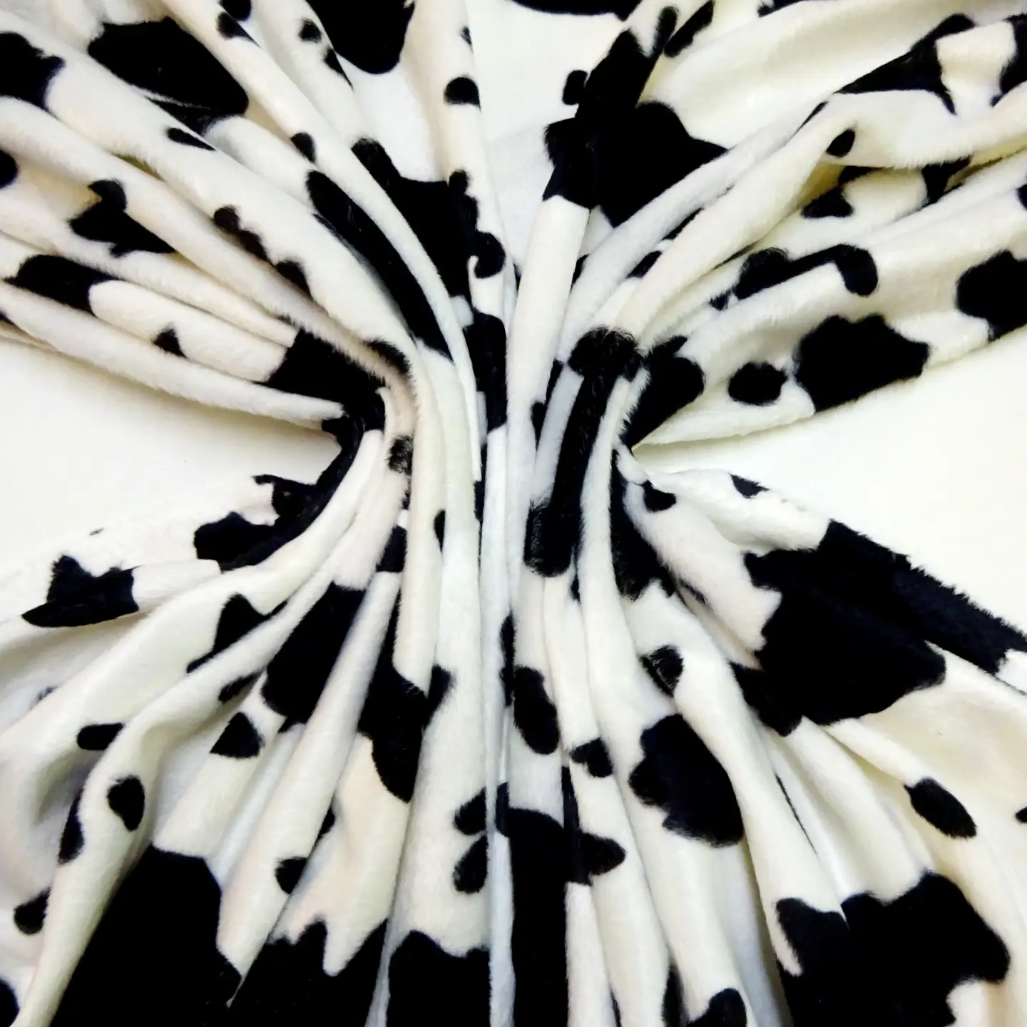Faux Fur Skin Fabric Yee Ha White Black