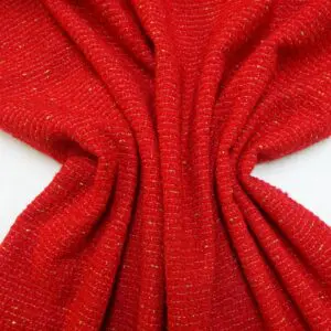 Suiting Fabric Bouclé Wool Mix Faux Balenciaga Red