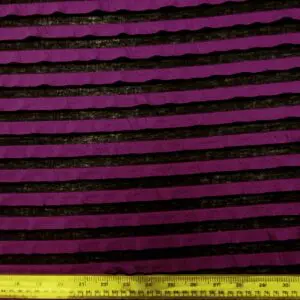 Jersey Fabric Gathered Stripes Silly Frilly Purple Black