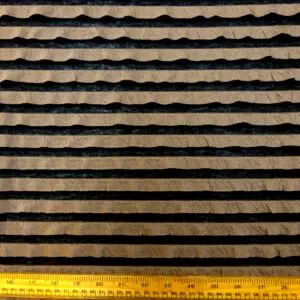 Jersey Fabric Gathered Stripes Silly Frilly Taupe Black