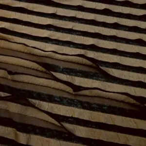 Alternative view of Jersey Fabric Gathered Stripes Silly Frilly Taupe Black