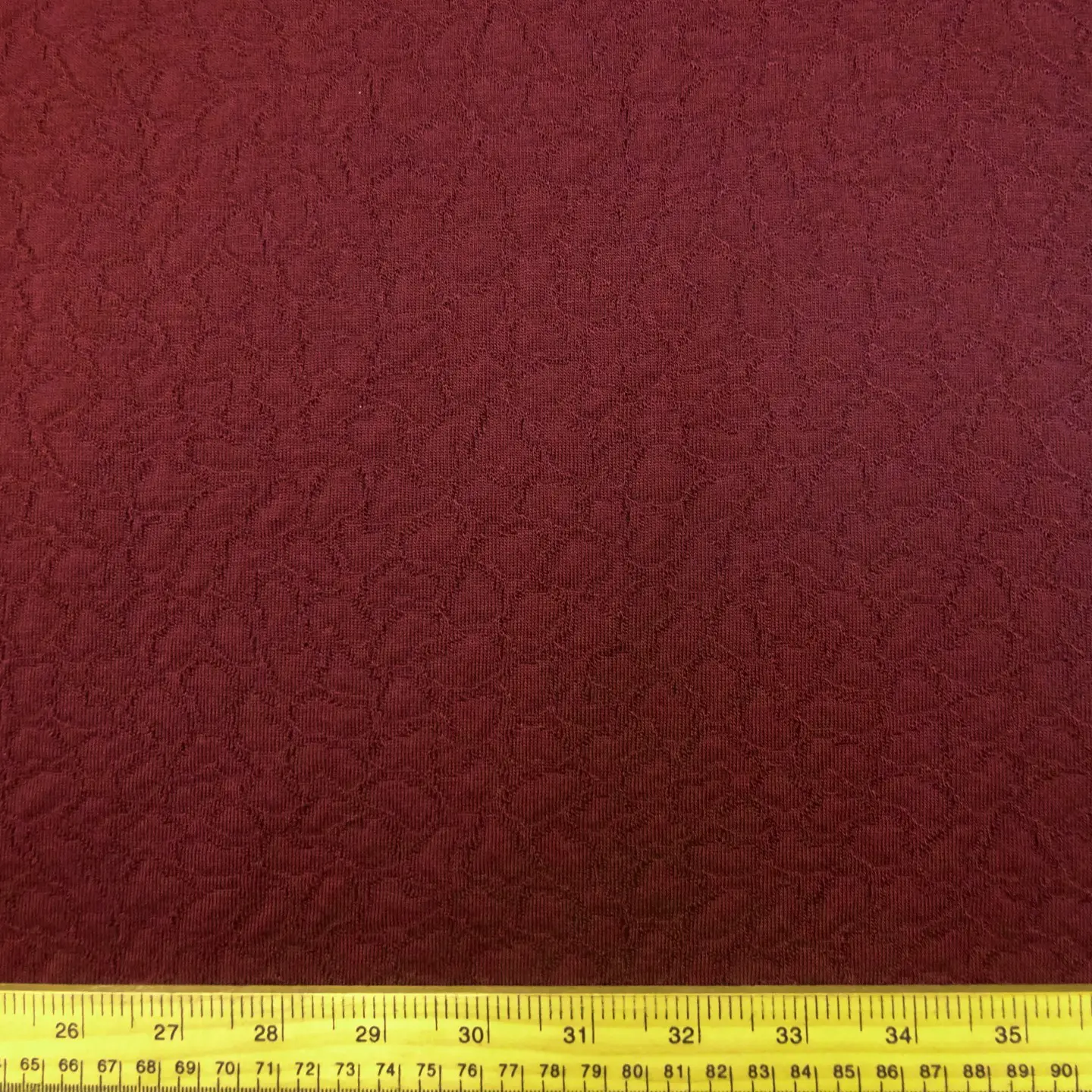 Jersey Fabric 3D Knit Hot Muddle Ruby Wine