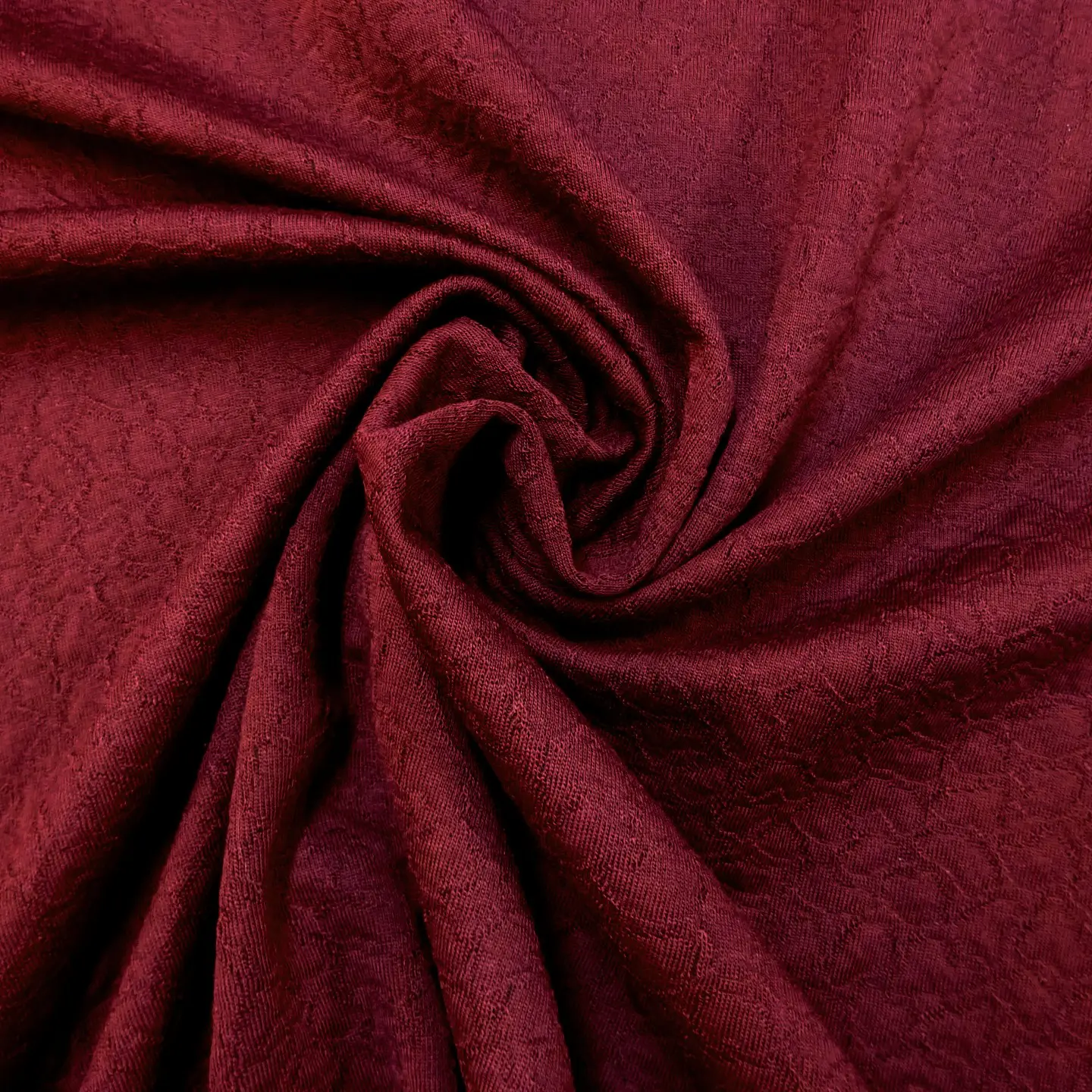 Jersey Fabric 3D Knit Hot Muddle Ruby Wine