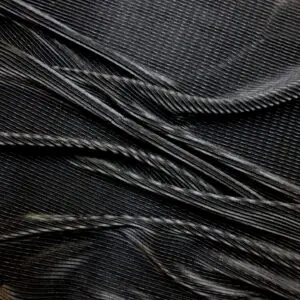 Plissé Jersey Fabric Riblets Shiny Black