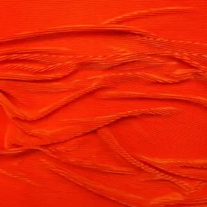 Plissé Jersey Fabric Riblets Shiny Orange