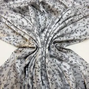 Satin Fabric Saucy Sally Rose Grey