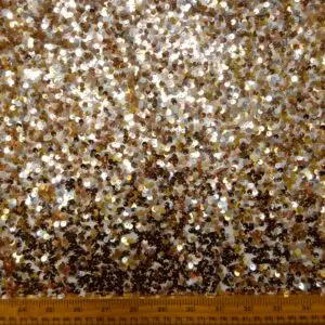 Sequin Fabric On Net Jiggly Wiggly Wheat Gold